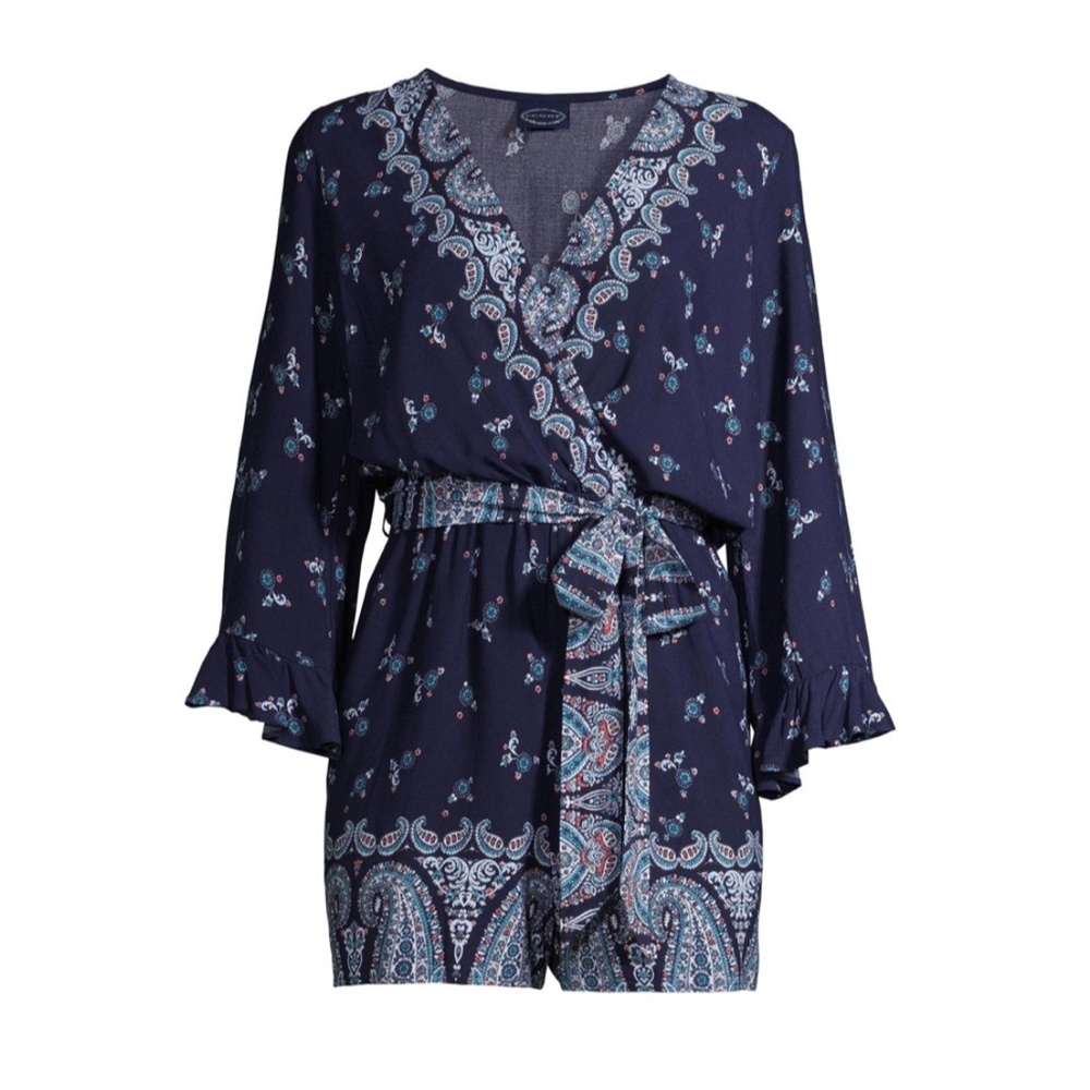 Scoop Ruffle Multi Color Romper